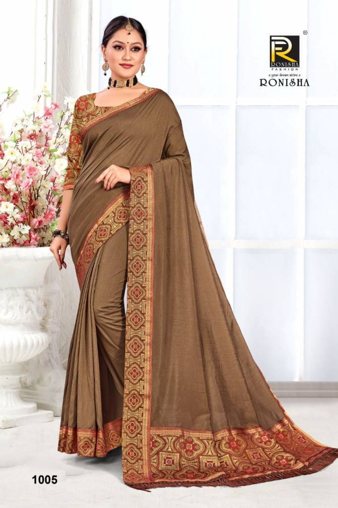 Ronisha Shanaya New Designer Fancy Festive Wear Vichitra Silk Saree Collection